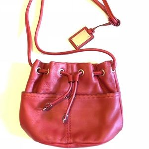 Tignanello Red Leather Crossbody Purse